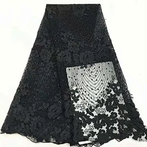 2019 new 3D flower French embroidery with beaded wedding lace