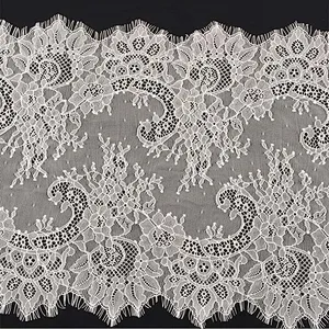 Fashion hot sale 35*300cm 100%  nylon french eyelash lace trim