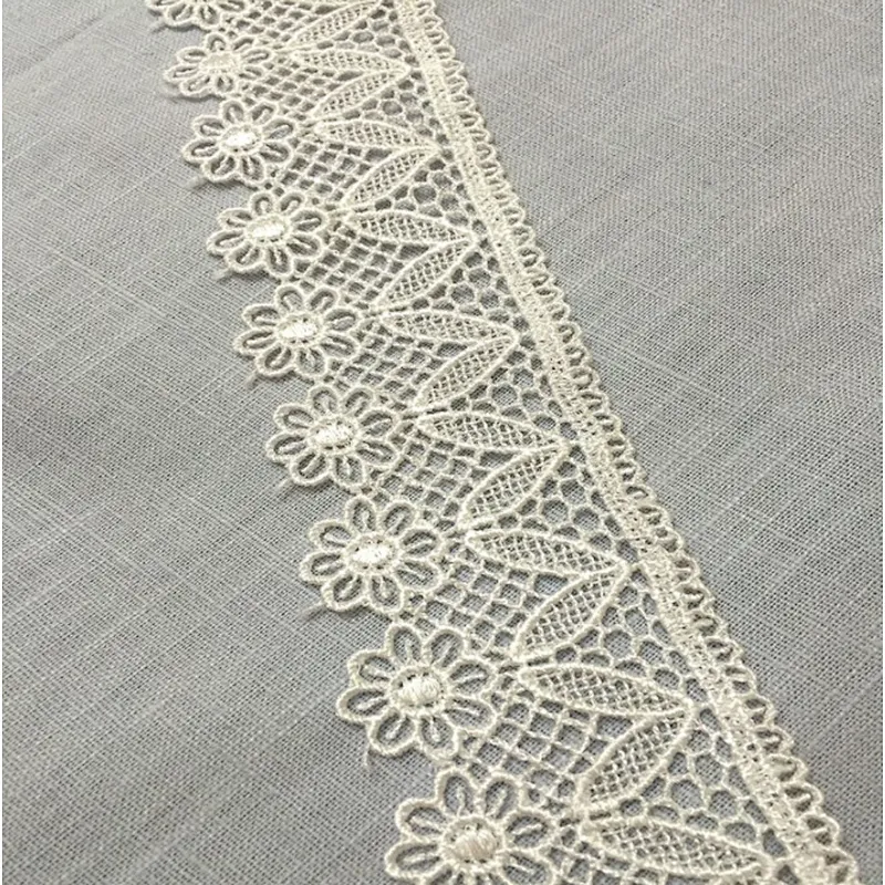 polyester african lace fabric embroidery border lace trim for home textile