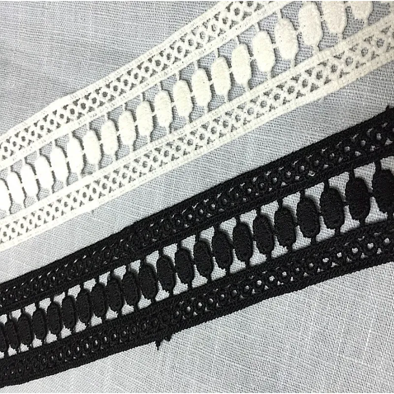 3.8cm milk silk embroidery Water Soluble lace Trimming chemical lace polyester