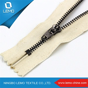 5# metal zip auto lock zipper custom end brass zipper