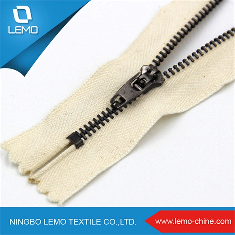 5# metal zip auto lock zipper custom end brass zipper