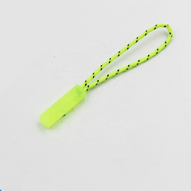 Long Embossed Rubber Locking Zipper Puller With String
