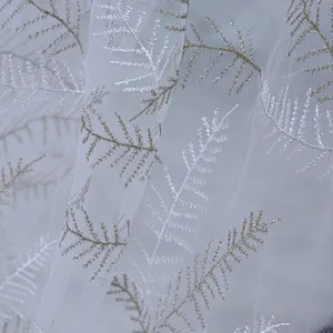 Wholesale Bridal Tulle Mesh Floral Embroidery Lace Fabric Curtain DIY Lace Fabric