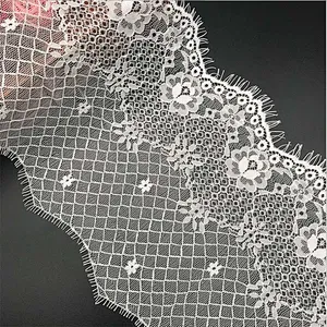 Fashion hot sale 17*300cm 100%  nylon french eyelash lace trim