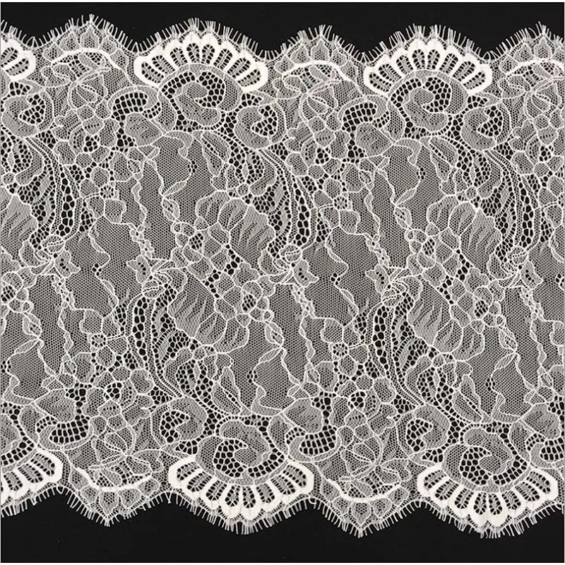 Fashion hot sale 32*300cm 100%  nylon french eyelash lace trim