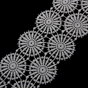 10cm Global Shape Chemical Bridal Embroidery Lace Fabric