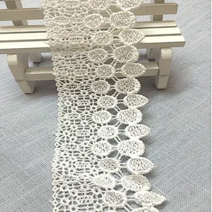 african laace fabric white embroidery 100% polyester chemical lace for women