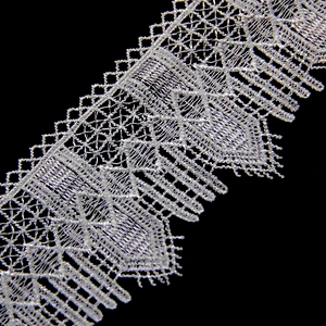 6.5cm  100% Polyester Chemical Embroidery  Lace Trim