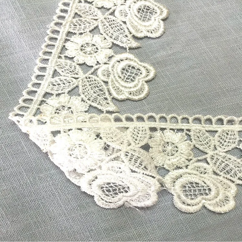 OEM service african different types of polyester embroidery cotton lace trim