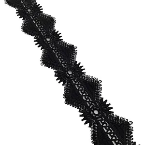 fashion african french design high quality water soluble chemical lace trim embroidered lace for dress