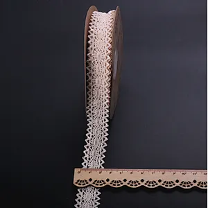Factory direct sale stock african 2cm cotton  lace trim cotton ribbon for home textile