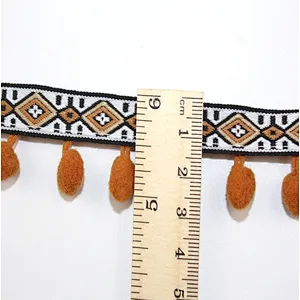 3cm african ribbon wool ball lace trim for textile