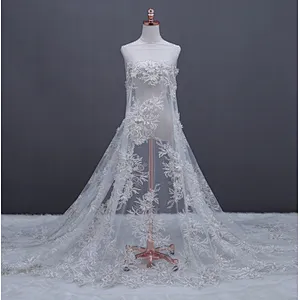 Hot selling african wedding lace fabric embroidery tulle mesh textile lace fabric