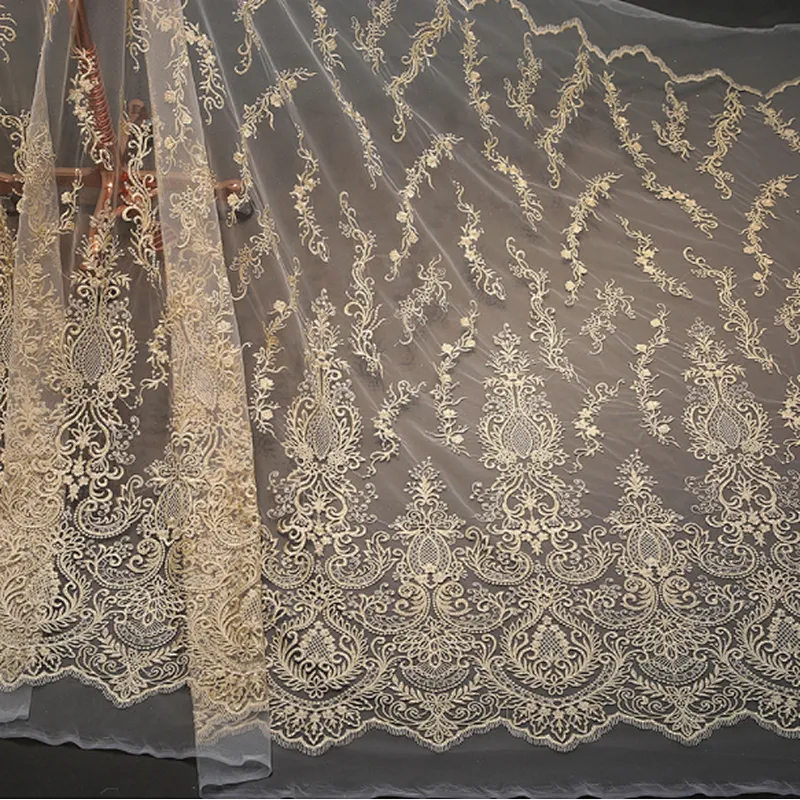 african in season flower embroidery mesh tulle lace fabric