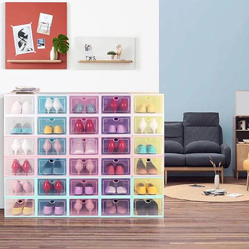 2020 New design Thickened Transparent Shoe Plastic Storage Artifact Clamshell Drawer Type Box