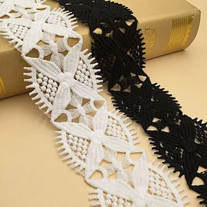 Factory Directly Provide African Flower Polyester Chemical  lace For Women Wedding Dress Lace