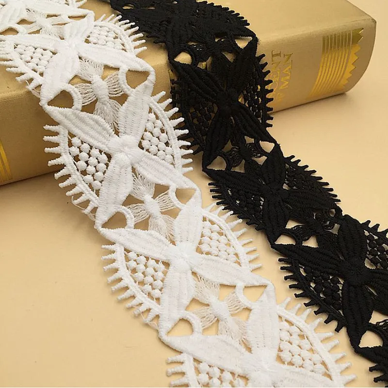 Factory Directly Provide African Flower Polyester Chemical  lace For Women Wedding Dress Lace