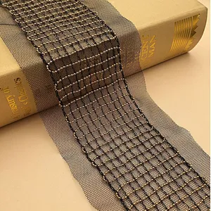 french fashion metal chain net lace for women dress