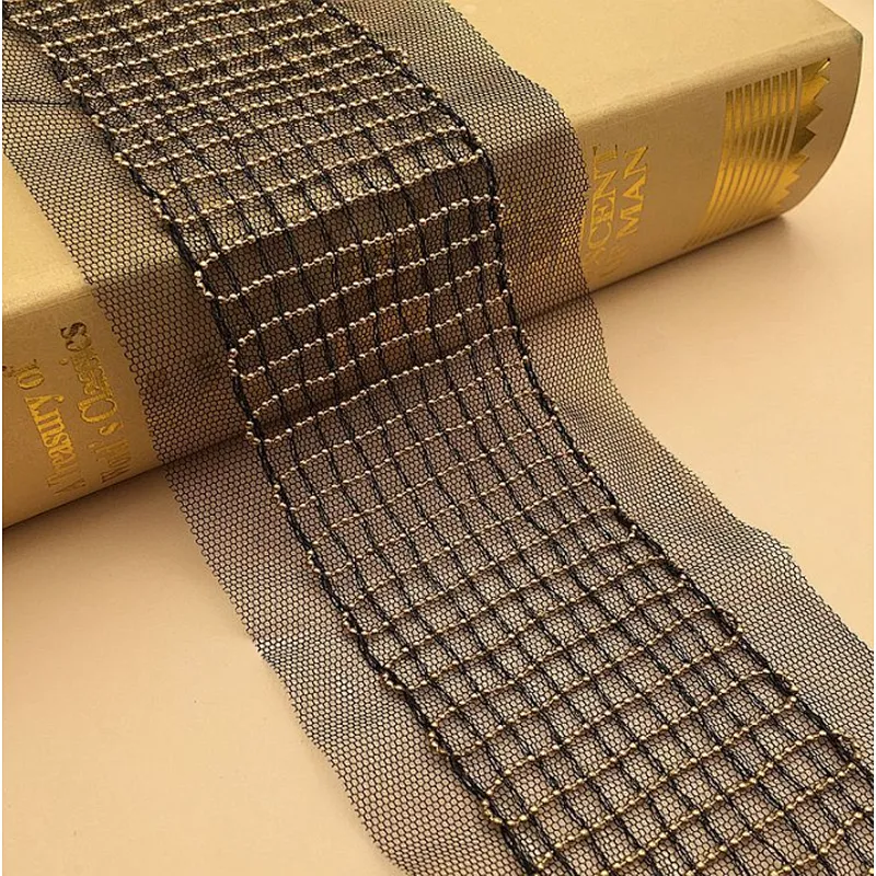 french fashion metal chain net lace for women dress