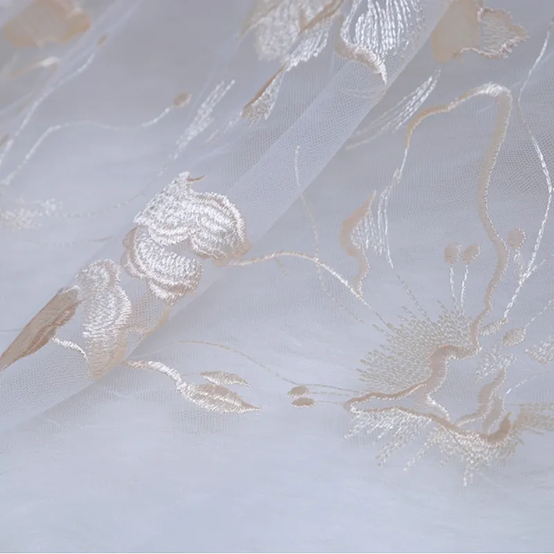 Wedding Malaysia french 3d flowers decorations mesh net design embroidery lace fabric for wedding dress