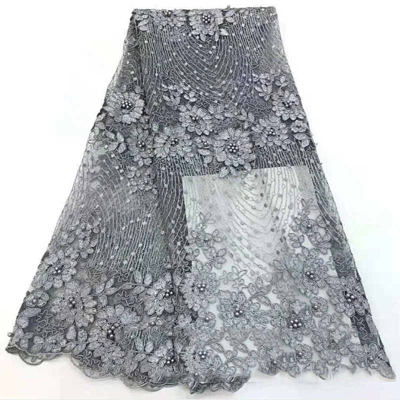 2019 new 3D flower French embroidery with beaded wedding lace