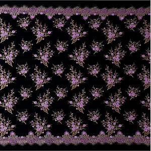 African High quality luxury mesh embroidery customized lace fabric low moq