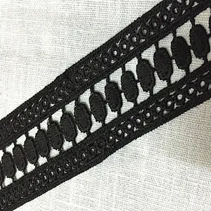 3.8cm milk silk embroidery Water Soluble lace Trimming chemical lace polyester