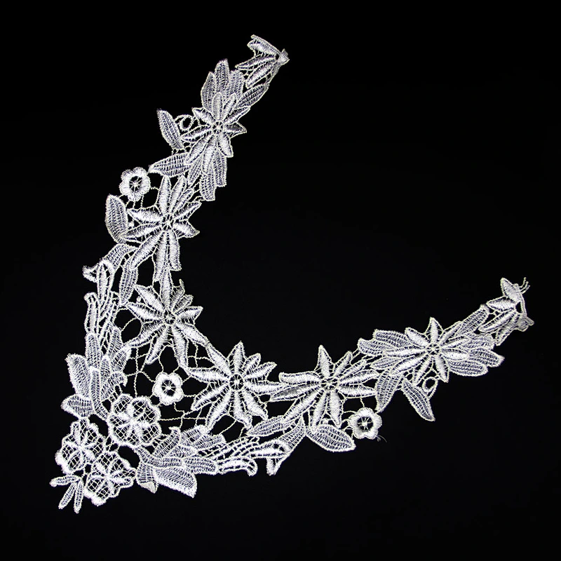 16.5cm V Shaped Polyester various Type Flowers Pattern Collar lace