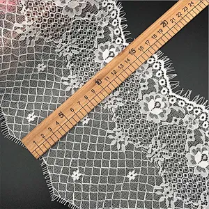 Fashion hot sale 17*300cm 100%  nylon french eyelash lace trim