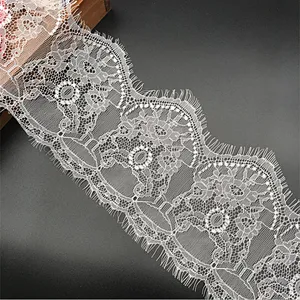 Fashion hot sale 15*300cm 100%  nylon french eyelash lace trim