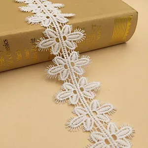 OEM Custom Polyester Cotton African French Chemical Embroidered Lace Trim