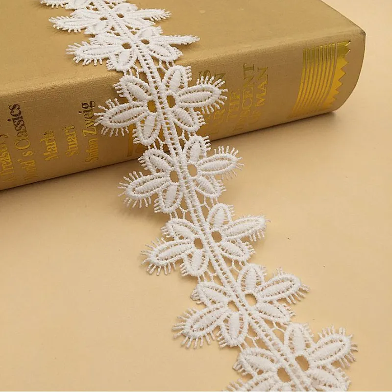 OEM Custom Polyester Cotton African French Chemical Embroidered Lace Trim