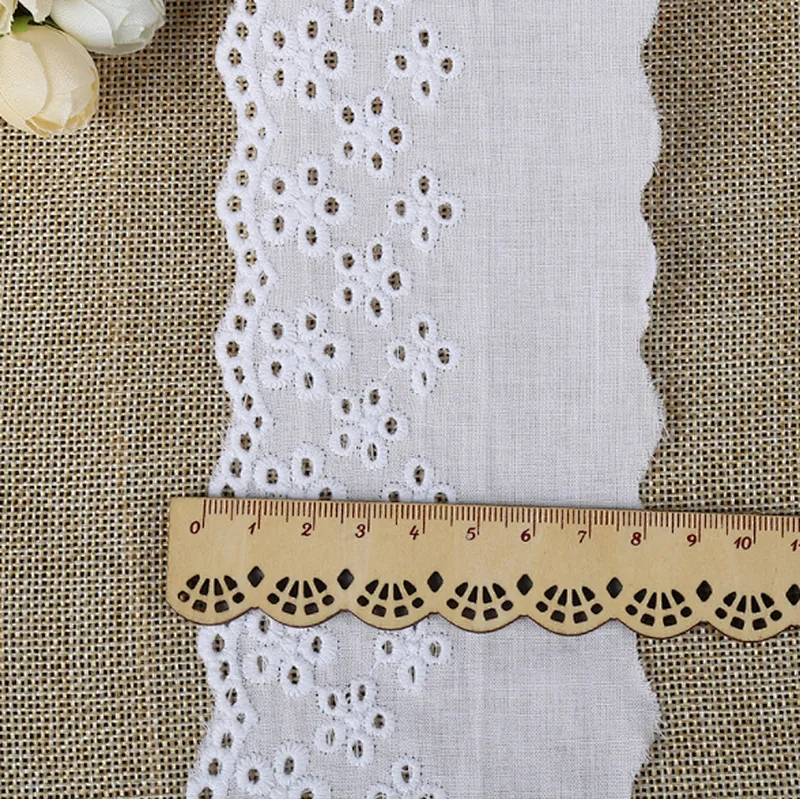fashion african cheap cotton white bridal tc lace trim