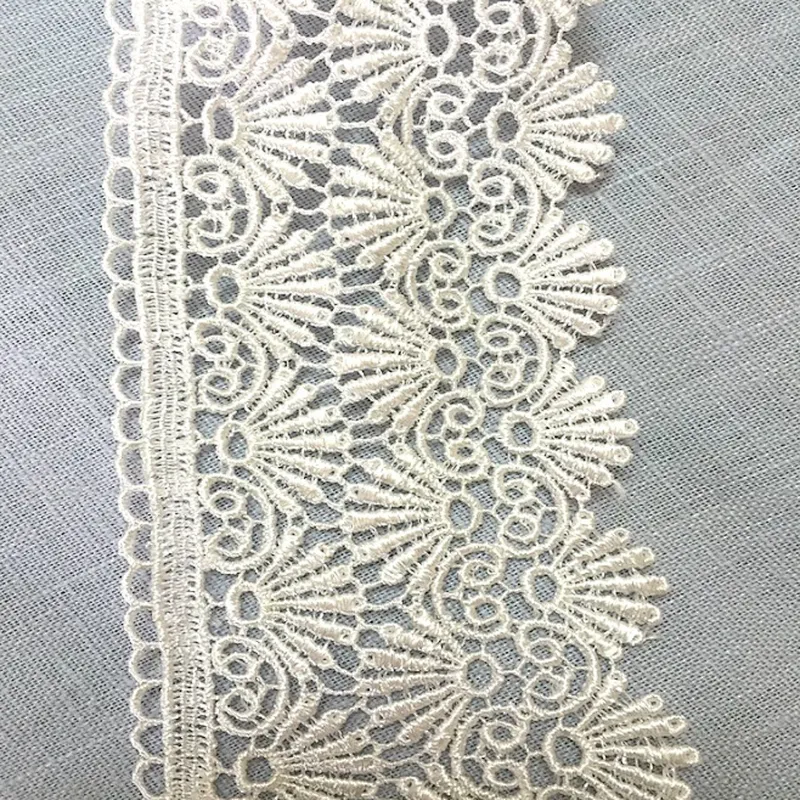 100% polyester african lace fabric embroidery chemical lace trim with high quality