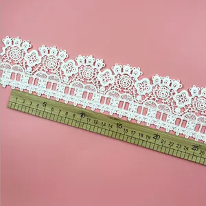 DIY French beautiful double lace hollow milk side water soluble lace for wedding dress