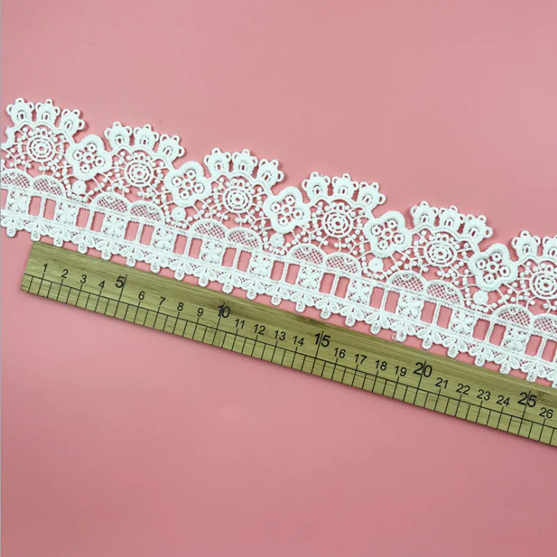 DIY French beautiful double lace hollow milk side water soluble lace for wedding dress