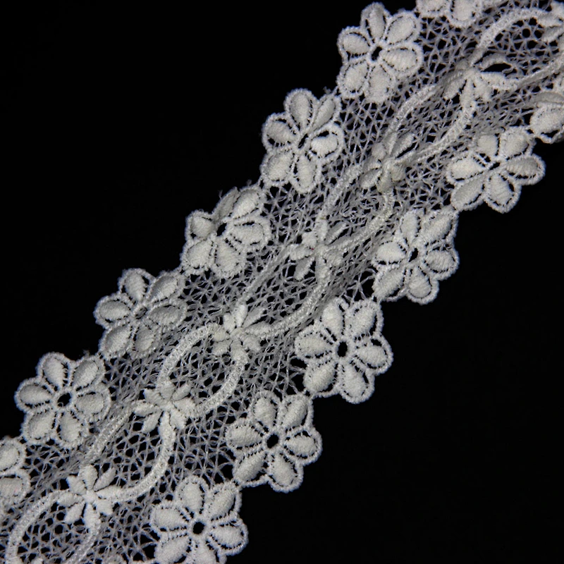 7cm Mesh Decorative Flowers Pattern Embroidery Milk Yarn Lace