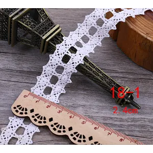 wholesale fashion african cheap cotton white bridal tc lace trim