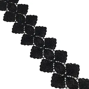 hot sale 5.5cm bridal fabric lace tirm cheap price organza chemical lace fabric for wedding dress