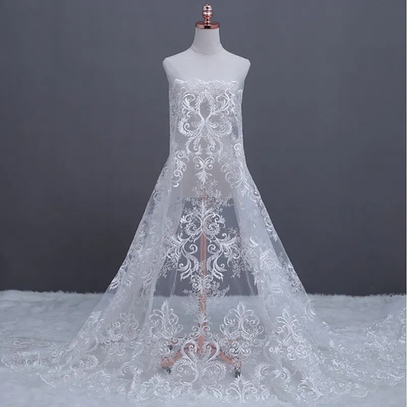 goodlooking high quality african embroidery wedding lace fabric tulle mesh