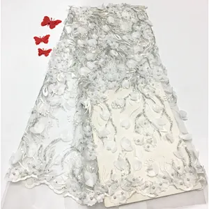2019 hot selling fashion applique mesh lace fabric wedding dress fabric