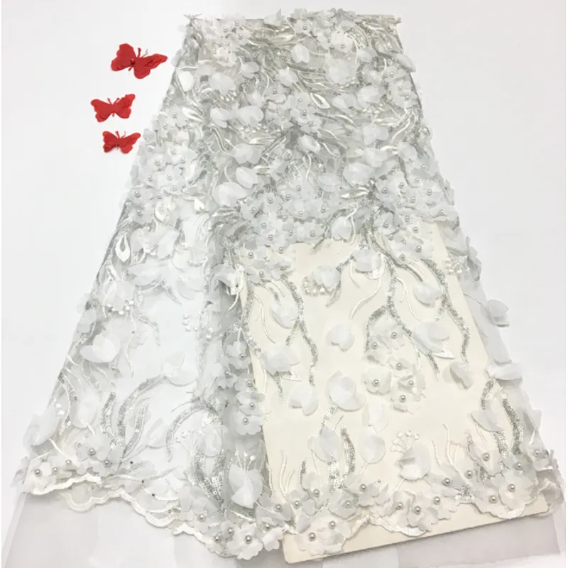 2019 hot selling fashion applique mesh lace fabric wedding dress fabric