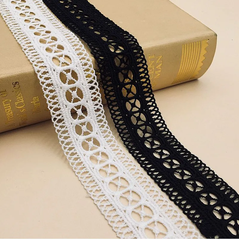 3cm african milk silk embroidery Water Soluble lace Trimming chemical lace polyester fabric