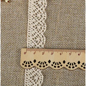 Hot Sale 2cm Different Styles High Quality Hollow  Lace Trim Cheap 100% Cotton Embroidery Lace Trim for Dress