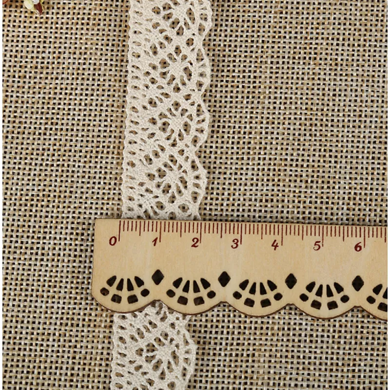 Hot Sale 2cm Different Styles High Quality Hollow  Lace Trim Cheap 100% Cotton Embroidery Lace Trim for Dress