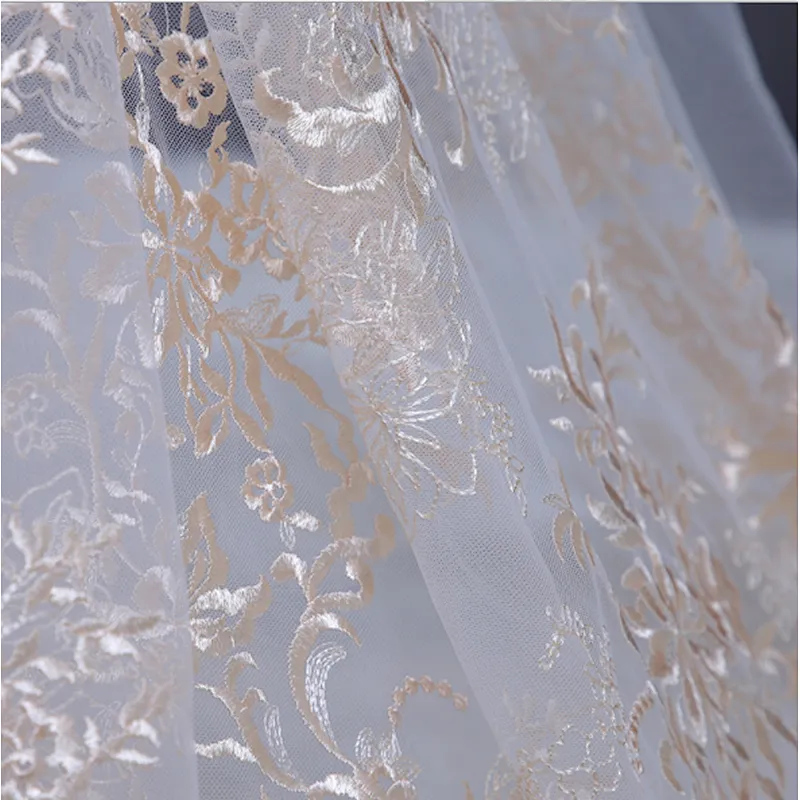 Wholesale French African Silk Embroidery Mesh Lace Fabric