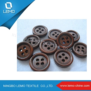 lemo 15mm Dark Brown Plain Wood Buttons