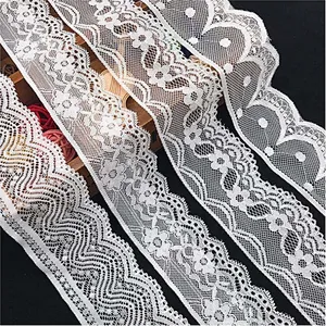 Fashion hot sale different styles 5.5*100cm black&white french eyelash floral lemo lace
