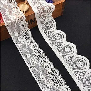 Fashion hot sale different styles 5.8*500cm black&white french eyelash floral lemo lace